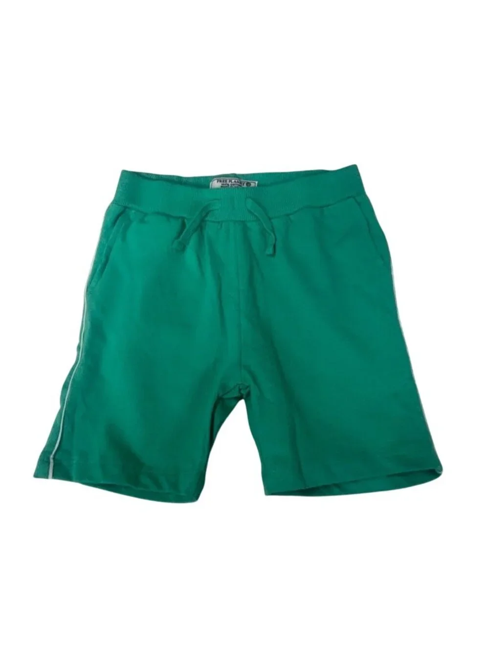 Free Planet Boys Green Drawstring Pure Cotton Shorts, Sz. 4T